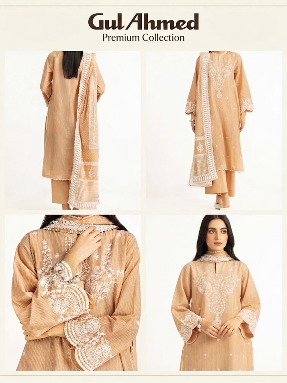 Women Lacquer Printed and Embroidered 3Pc Lawn Suit in M Size by Gul Ahmed